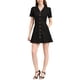 thumbnail image 2 of INSPIRE CHIC Vestido de Mujer de Manga Corta con Botones, Vintage, Cuello Caído, Vestidos de Denim L Negro, 2 of 7