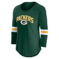 thumbnail image 2 of Women's Fanatics Green Green Bay Packers First Team Arch Logo 3/4 Sleeve T-Shirt, 2 of 3
