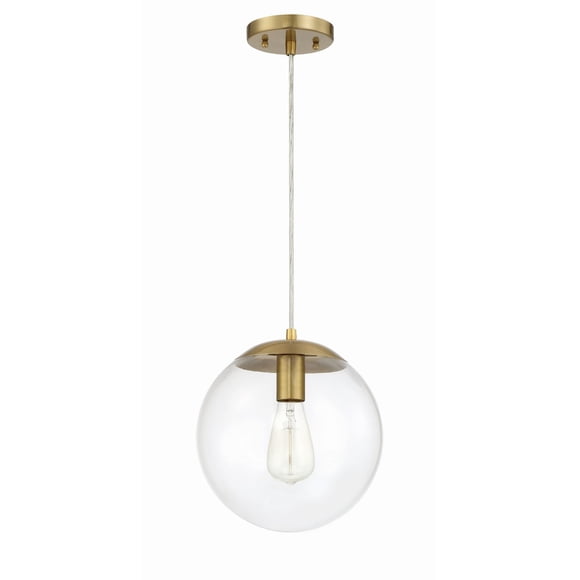 56891-SB-Craftmade Lighting-Gaze - 1 Light Pendant In Contemporary Style-10.88 Inches Tall and 10 Inches Wide-Satin Brass Finish-Clear Glass Colour