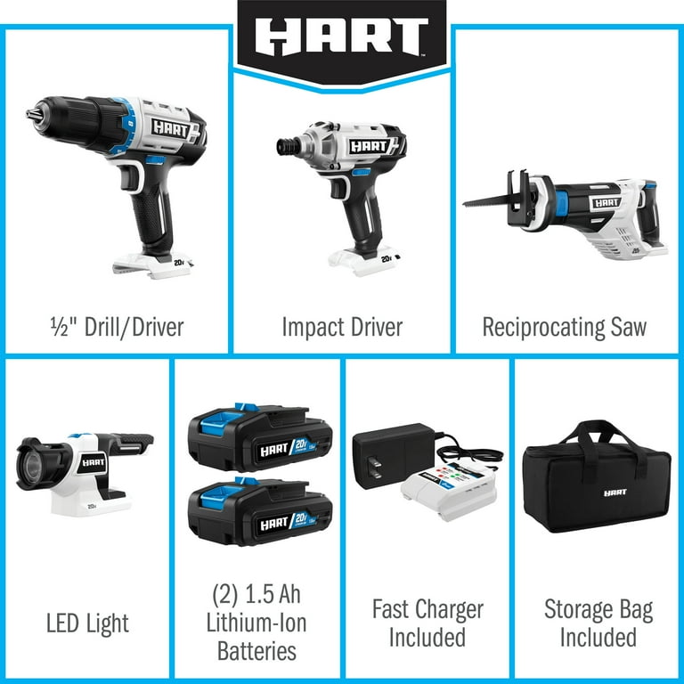 Hart HPCK402B Cordless 4-Tool Combo Kit