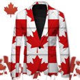 thumbnail image 2 of oqasdz Mens Blazer Casual Maple Printing Lightweight Comfortable Stylish for Spring Autunmn Daily Outwear Coat Top,Size S, 2 of 4