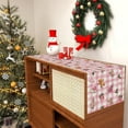 thumbnail image 3 of Christmas Table Runner Pink Plaid Tree Gingerbread Candy Xmas 13 x 108 Inch Winter Holiday Home Kitchen Merry Christmas Table Decor, 3 of 6
