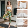 thumbnail image 7 of SCRAWLGOD Sunflower Daisy Leaf Print Women's Capri Yoga Pants with Pockets Tummy Control Yoga Lounge Tights Non See Through High Waisted Legging for Workout Cycling, XS, 7 of 7