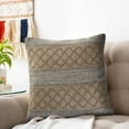 thumbnail image 3 of Ox Bay Marlee Beige/Grey Diamond Striped Cotton Blend Adult Decorative Throw Pillow Cover, 3 of 8