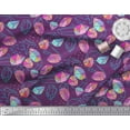 thumbnail image 3 of Soimoi Purple polyester Crepe Fabric Stone & Diamond Geometric Print Fabric by the Yard 42 Inch Wide, 3 of 3
