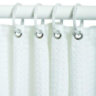 Hookless 71 X 77 Fabric Shower Curtain Mystery 300D HBH49MYS01X White  NEW 