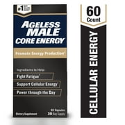 (2 pack) (2 Pack) Ageless Male Core Energy for Men - Fast-Absorbing NMN for Conversion to NAD+ - Fight Fatigue & Promote Sustainable Energy on The Cellular Level, No Caffeine (60 Capsules)