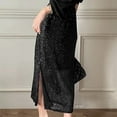 thumbnail image 3 of A Line Sequin Maxi Skirt Women High Waist Straight Shiny Split Maxi Skirt Female Streetwear Skirt Skirt with Pockets Womens Pencil Skirt Leather Skirt Sweater Skirt Swimsuit Wrap Skirt Skirt Spray, 3 of 6