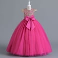 thumbnail image 1 of Vestido largo grande para niñas, vestido de princesa de malla, vestido con lazo, vestido de princesa, 1 of 5