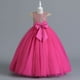 thumbnail image 1 of Vestido largo grande para niñas, vestido de princesa de malla, vestido con lazo, vestido de princesa, 1 of 5