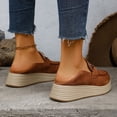 thumbnail image 4 of Orthopedic Loafers Shoes for Women Suede Arch Support Platform Slip on Round Toe Wide Width Lightweight Boat Shoes Brown Size 6.5, 4 of 6