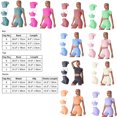thumbnail image 5 of Women's Yoga Outfit Seamless Workout Set High Waist Exercise Short Pants with Sport Bra Tracksuit Gym Tracksuits, 3-Piece, 5 of 7