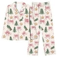 thumbnail image 5 of Wensltd Women's Christmas Pajama Outfit Autumn Winter Home Wear Holiday Pajama Trousers Set Beige, 5 of 5