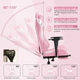 thumbnail image 3 of BestOffice Gaming Chair, Footrest, Ergonomic, Adjustable Swivel, Reclining, Lumbar Support and Headrest, Racing Style Video, Pink, 3 of 7