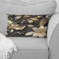 thumbnail image 4 of Designart "Floral Elegance In Golden Beige And Black II" Glam Printed Throw Pillow, 4 of 5