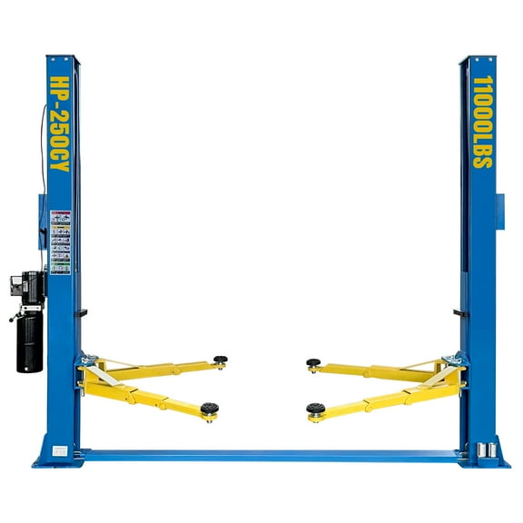 HPDAVV 110V Two Post Car Lift 11,000 LBS Heavy Duty Floor Plate 2 Posts Auto Hoist Truck Lift for Garage w/ 36 Months Parts Replacement