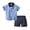 A, variant on KYAIGUO Baby Boys Short Sleeve Button down Shirt Chino Shorts Bowtie Sets Infant Toddler Summer Plaid Shirt Tops Shorts Outfits 6M-4T