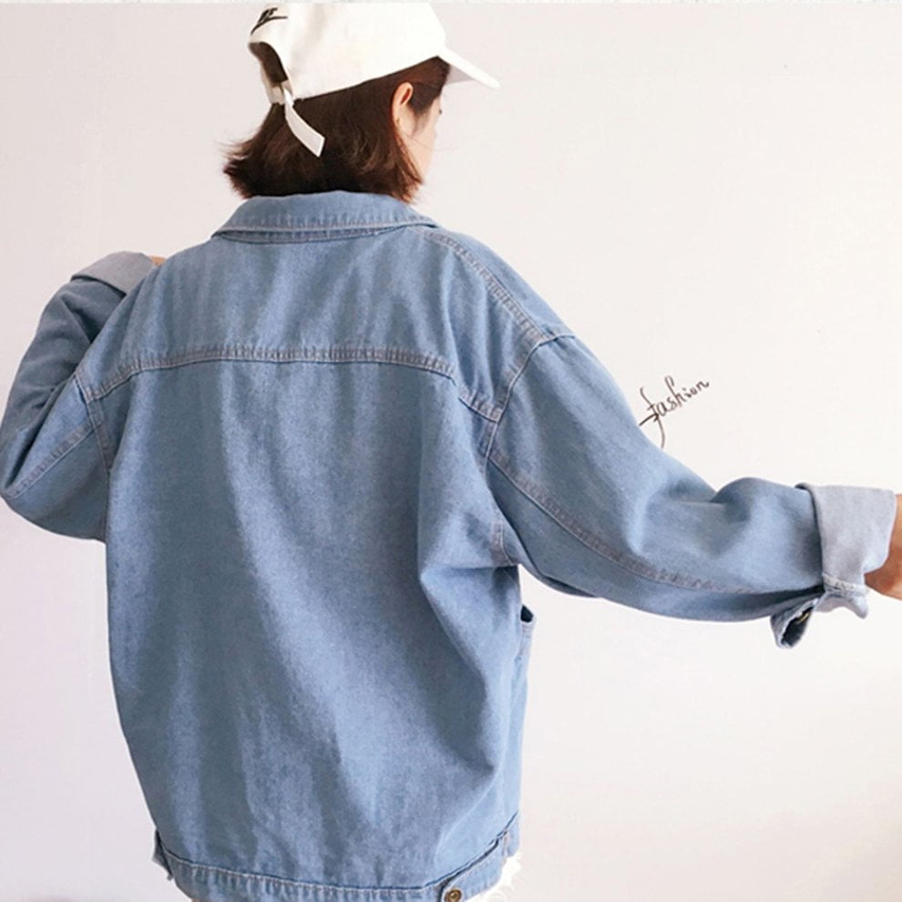 Korean Style Light Blue Denim Coat 