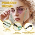 thumbnail image 3 of Uxcell Lanière pour Lunettes de Soleil, Chaîne de Lunettes en Acrylique Réglable pour Femmes Filles, Rouge/noir/or, 3 of 6