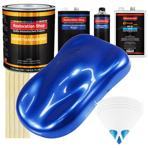 Cobalt Blue Metallic SLOW Gallon Auto Car Paint Kit URETHANE BASECOAT Clearcoat