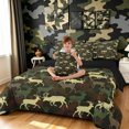 thumbnail image 3 of Manfei Farmhouse Moose King Bedding, Mid Century Camo King Bed in a Bag, Olive, Black Reversible, 7-Piece, 3 of 6
