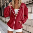 thumbnail image 2 of Zip Up Hoodie Women Long Sleeve Light Jackets for Women Fall and Winter Casual Hooded Sweatshirts, 2 of 5