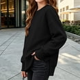 thumbnail image 6 of Falkdiz Girls Comfy Shirts Outdoor Long Sleeve With Mitten-Style Cuffs Tops Winter Warm School Party Pullover for Girls Solid Color , Black , Size: 5-6 Years, 6 of 7