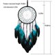 thumbnail image 5 of Bonito atrapasueños, decoración de pared con atrapasueños, atrapasueños hecho a mano en tono oscuro con plumas negras y turquesas para dormitorio, habitación de niños, bebés, adolescentes, regalos de Namotu CZJJ-ST186, 5 of 6