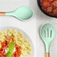 thumbnail image 5 of Cucharas para cocinar, cuchara de cocina de silicona, juego de utensilios de cocina de madera, juego de utensilios de cocina antiadherentes, 480f resistente al calor de goma antiad, 5 of 5