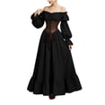 thumbnail image 2 of FNFYFH Renaissance Medieval Costume Dress Women Peasant Cottagecore Dress 1700s Victorian Fairy Dress, 2 of 8