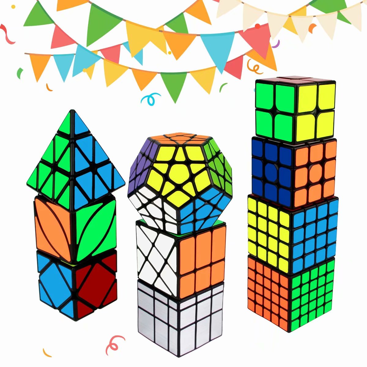  20 Packs Speed Cube Set Cube Bundle 1x3 2x2 2x3 3x3 4x4 5x5  Megaminx Pyramid Skew Mirror Ivy Sticker Cube Puzzles Toys Collection :  Toys & Games