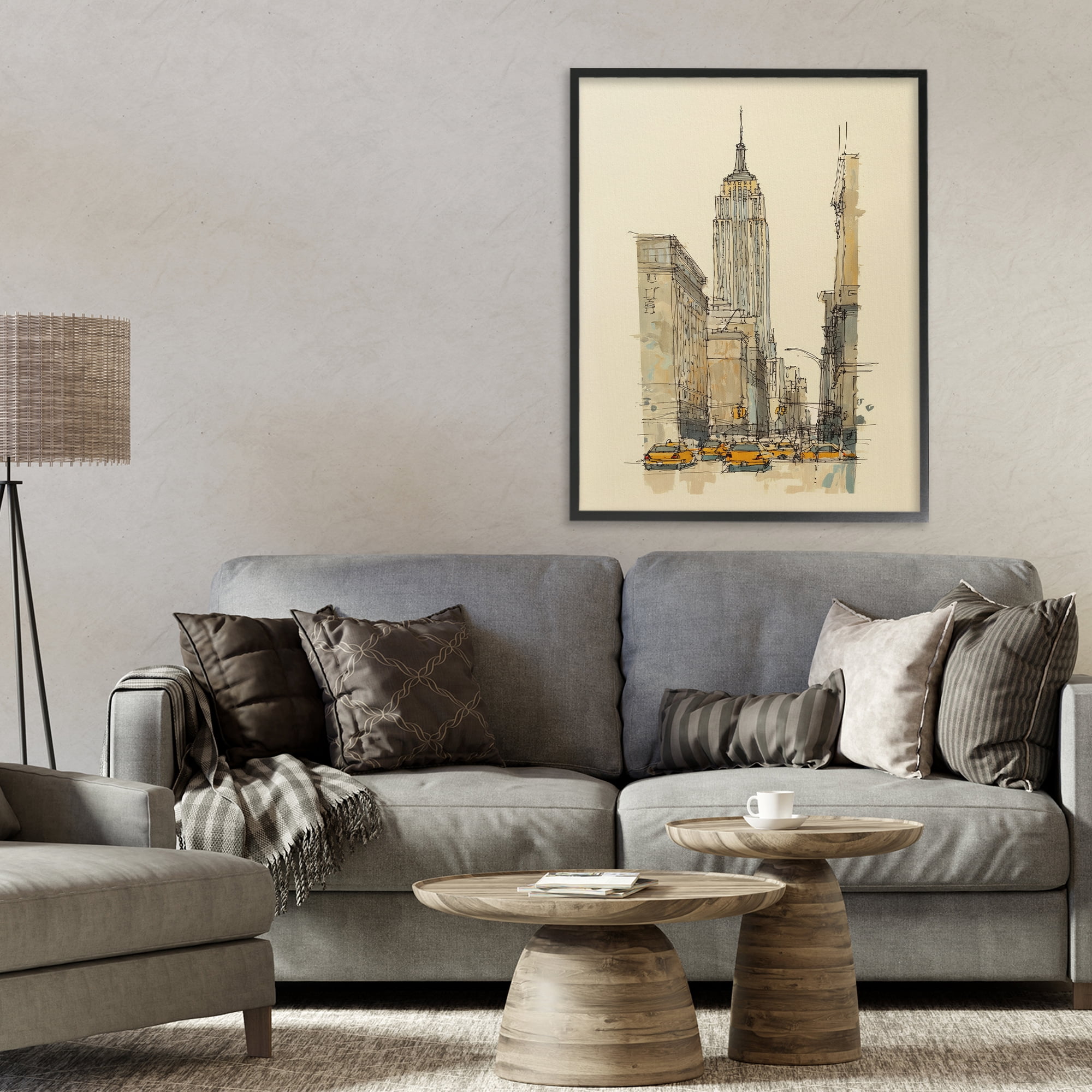 Stupell Industries NY City Lines Contour Black Framed Giclee Art, design by Svetlana Aleynikova