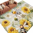thumbnail image 3 of 8x10 Area Rugs Sunflower Bee Non-Skid Rubber Backing Large Rectangle Rugs - Living Room Bedroom Home Office, Vintage Summer Botanical Farmhouse Indoor Floor Mat Carpets Washable Rug, 3 of 9