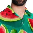 thumbnail image 5 of Watermelon Men's Short Sleeve Button Down Casual Poplin Shirts for Summer Beach, Printed Design - Unisex, 5 of 6