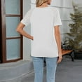 thumbnail image 6 of Ltctricy Women's Tops Trendy Lace Short Sleeve Crew Neck Asymmetrical Hem T Shirts Casual Tunic Blouses, 6 of 7