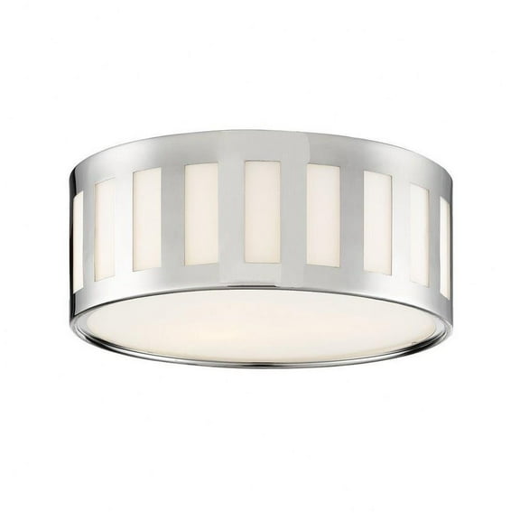 Three Light Flush Mount in Classic Style 14 inches Wide By 5 inches High-Polished Nickel Finish Bailey Street Home 49-Bel-3131888