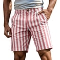 thumbnail image 5 of BVnarty Men's Striped Relaxed Fit Swim Trunks with Compression Liner Quick Dry Board Shorts Beach Shorts with Pockets Pink L, 5 of 7