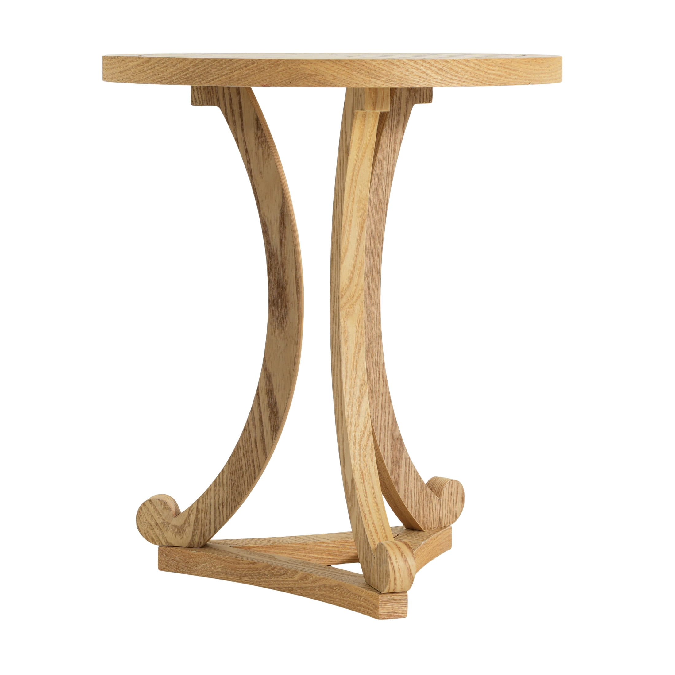 Christopher Knight Home 17.7" Round Wood Accent Table, End Table with Curved Tripod Base, Natural