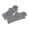 thumbnail image 1 of Guantes de seda para mujer, de medio dedo, con protección solar UV, antideslizantes, transpirables y elásticos. Gris, 1 of 9