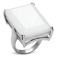 thumbnail image 1 of LOAS868 - Rhodium 925 Sterling Silver Ring with Synthetic Synthetic Glass in White, 1 of 1