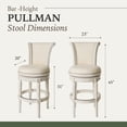 thumbnail image 2 of Open Box Maven Lane Pullman High-Back Swivel Bar Stool, White Oak, Bar Height, 2 of 6