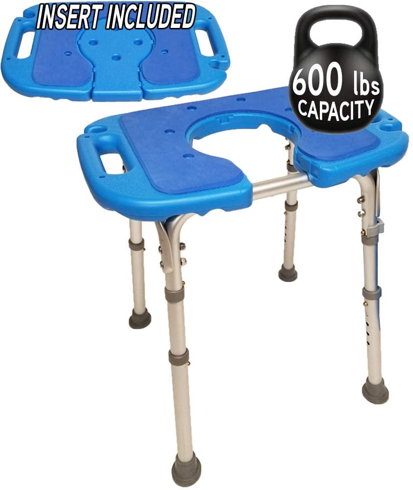 padded shower chair with cut out seat