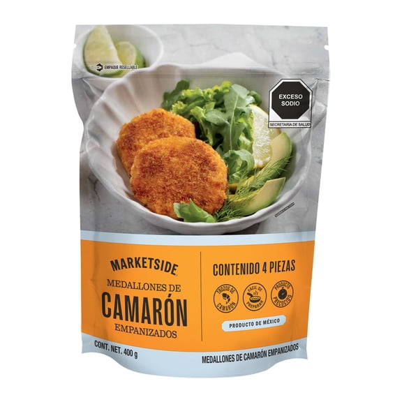 Medallones de camarón  empanizados Marketside 400 g congelado