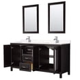 thumbnail image 2 of Wyndham Collection Daria 72" Square Sink Wood Double Bathroom Vanity in Espresso, 2 of 5