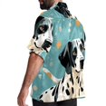 thumbnail image 3 of Spotted Dog Men's Short Sleeve Shirts with Spread Collar Tops, Casual Printed Poplin Shirt, Button Down Short Summer Beach Shirts - Unisex, 3 of 6