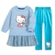 thumbnail image 2 of Hello Kitty niños niñas dibujos animados Otoño e Invierno manga larga falda plisada de terciopelo dorado vestido + conjunto de pantalones cálidos casuales, 2 of 5