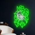 thumbnail image 2 of Handmadetneonsign Monstera Skull Neon Light, Monstera Tropical Led Light, Skull Leaf Neon Sign, 2 of 5