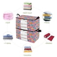 thumbnail image 4 of Foldable Clothes Storage Bags Clothes Organizer Bin with Clear Windows for Clothes Bedding Colorful Marine Life, 4 of 6