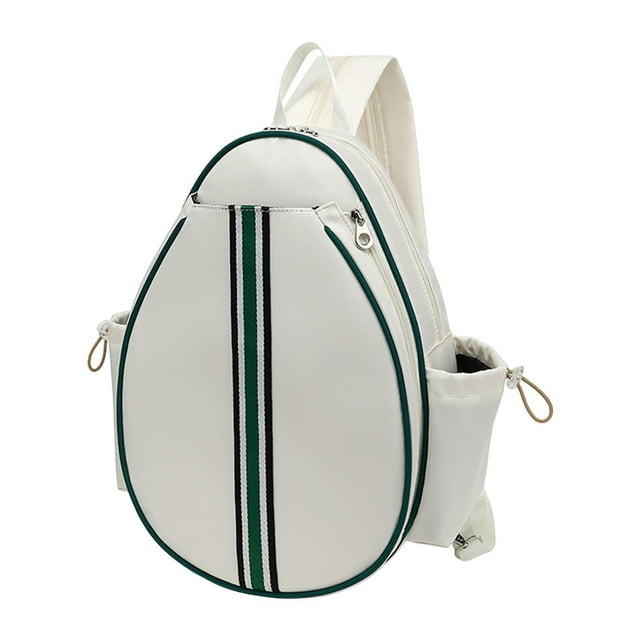 Siruishop Sac de Tennis Extérieur avec Sangle Réglable Organisateur Poitrine Épaule Blanc B