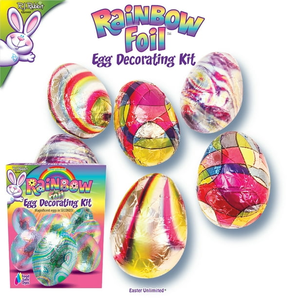 Easter Unlimited Rainbow Foil Colorful Shiny Eggs 24pc Egg Decorating